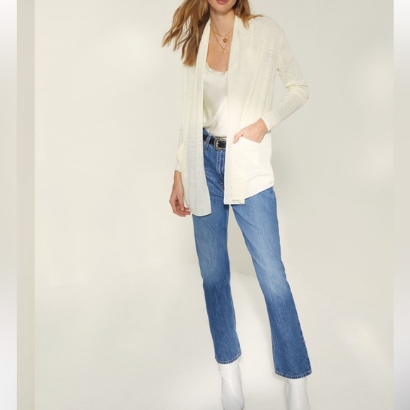 Loft open Front Cardigan Two pocket Cream Size S - Picture 1 of 10